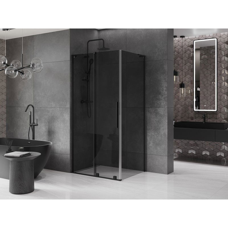 Mexen Velar L cabina de ducha corrediza 110 x 75 cm, grafito, negro - 871-110-075-43-70