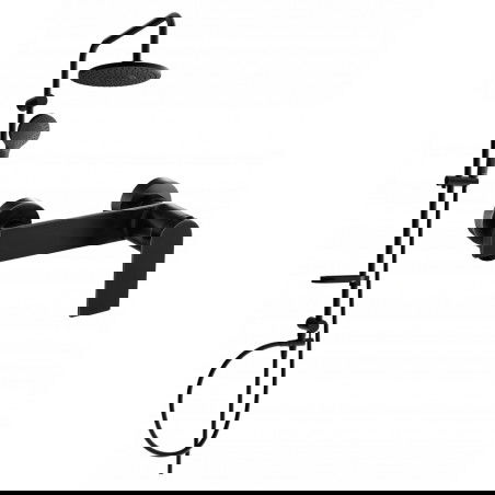 Mexen Zero Erik conjunto de chuveiro de superfície com chuveiro de teto e misturador de duche, preto - 71140205-70