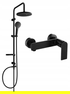 Mexen Erik ensemble de douche en saillie avec pomme de douche et mitigeur de douche Zero, noir - 71140205-70