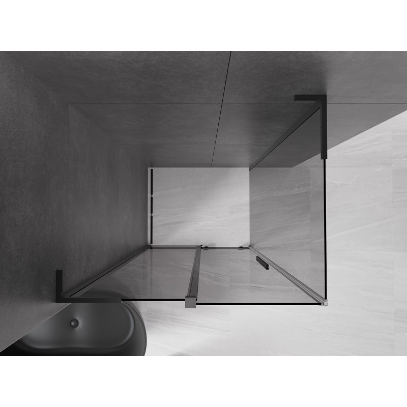 Mexen Velar L lükandustega dušinurk 110 x 120 cm, grafiit, must - 871-110-120-43-70