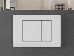 Mexen Fenix Air 01 pneumatescht Spullknäppchen, glänzend wäiss - 6A0100