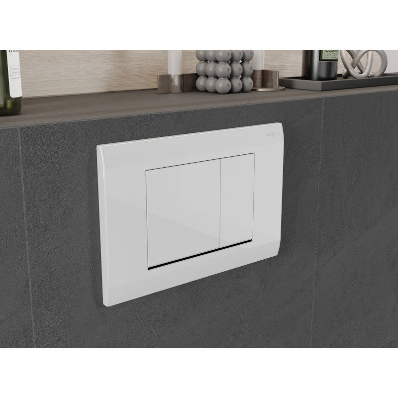 Mexen Fenix Air 01 botão de descarga pneumático, branco brilhante - 6A0100