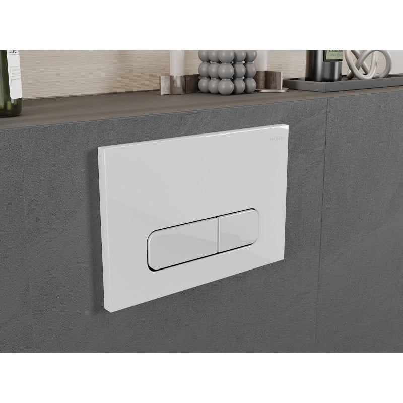 Mexen Fenix Air 02 botão de descarga pneumático, branco brilhante - 6A0200