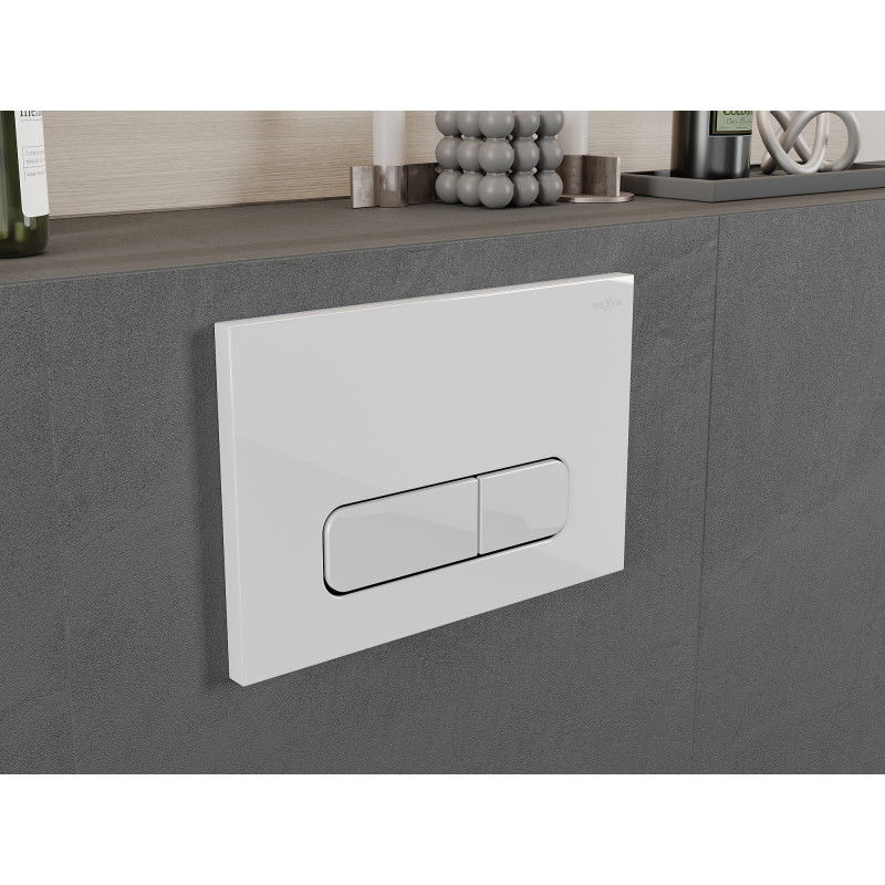 Mexen Fenix Air 02 pulsante di sciacquo pneumatico, bianco lucido - 6A0200