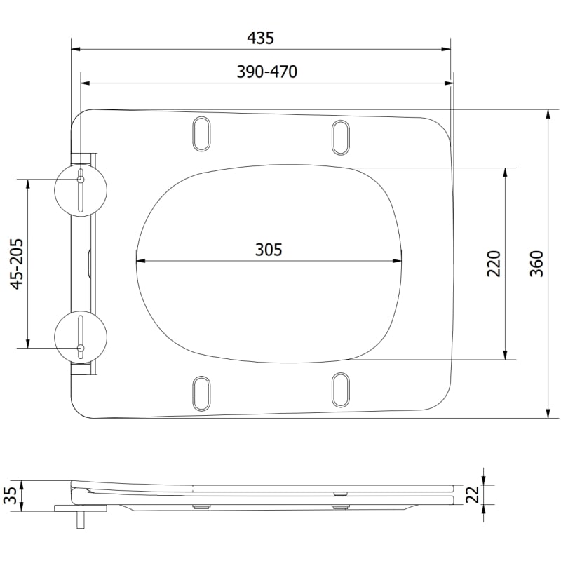 Mexen Vera aeglaselt sulguv slim iste, duroplast, valge läikiv - 39164000