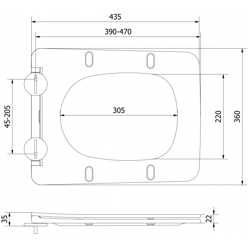 Mexen Vera tapa de asiento con caída amortiguada slim, duroplast, negro mate - 39164085