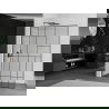 Mexen Kioto L Duschwand Walk-in 110 x 200 cm, schwarzes Muster, Gun Metal - 800-110-103-95-78