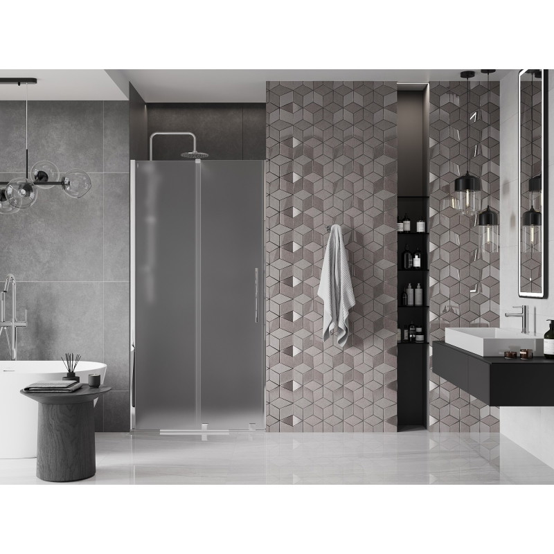 Mexen Velar lükand dušiuksed 110 cm, härmatis, kroom - 871-110-000-31-01
