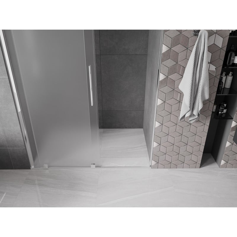 Mexen Velar drzwi prysznicowe rozsuwane 140 cm, szron, chrom - 871-140-000-31-01