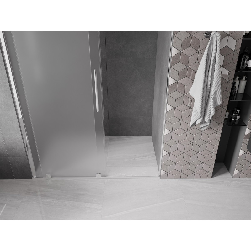 Mexen Velar sliding shower door 140 cm, frost, chrome - 871-140-000-31-01