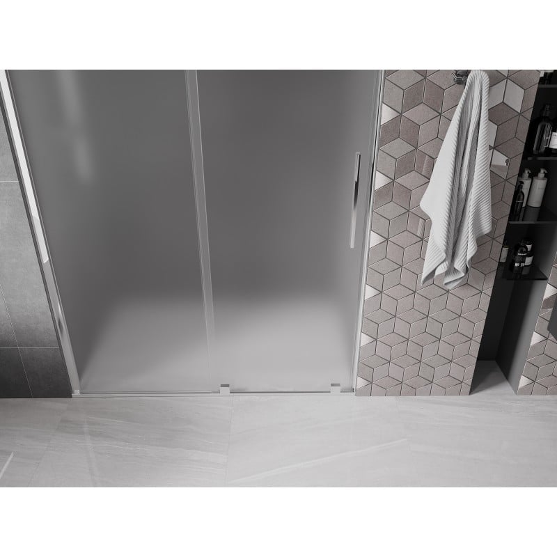 Mexen Velar drzwi prysznicowe rozsuwane 130 cm, szron, chrom - 871-130-000-31-01