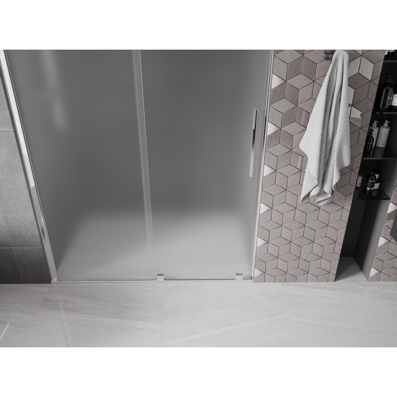 Mexen Velar klizna vrata za tuš 130 cm, matirano, krom - 871-130-000-31-01