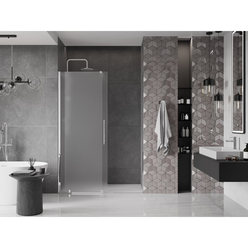 Mexen Velar sliding shower door 140 cm, frost, chrome - 871-140-000-31-01