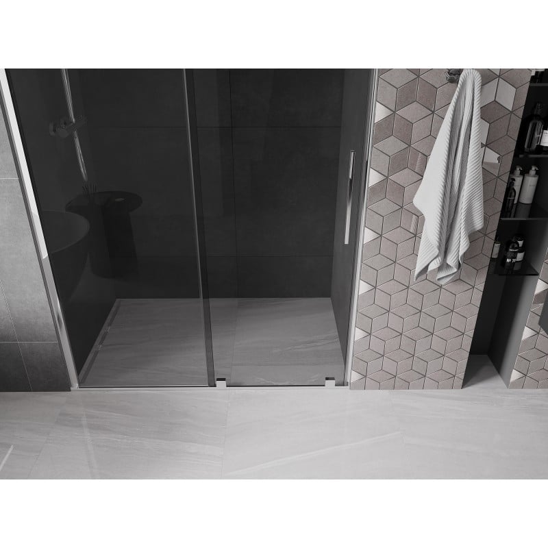 Mexen Velar sliding shower door 150 cm, graphite, chrome - 871-150-000-41-01
