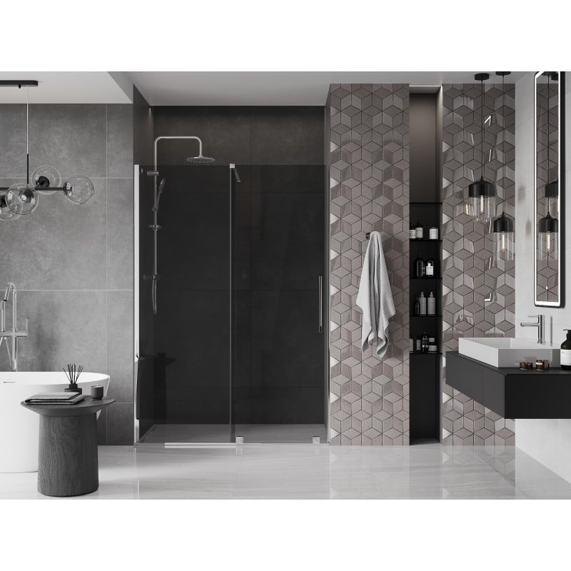 Mexen Velar drzwi prysznicowe rozsuwane 130 cm, grafit, chrom - 871-130-000-41-01