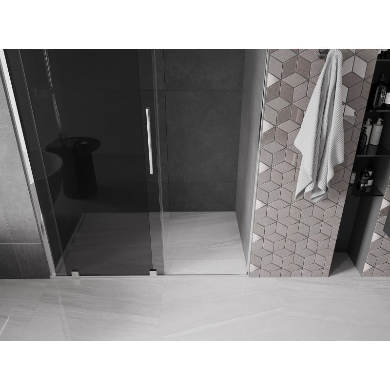 Mexen Velar drzwi prysznicowe rozsuwane 140 cm, grafit, chrom - 871-140-000-41-01