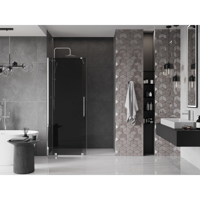 Mexen Velar sliding shower door 130 cm, graphite, chrome - 871-130-000-41-01