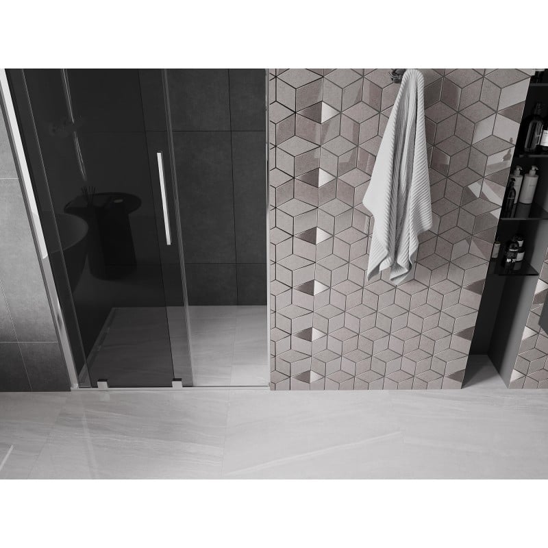 Mexen Velar porta doccia scorrevole 110 cm, grafite, cromo - 871-110-000-41-01