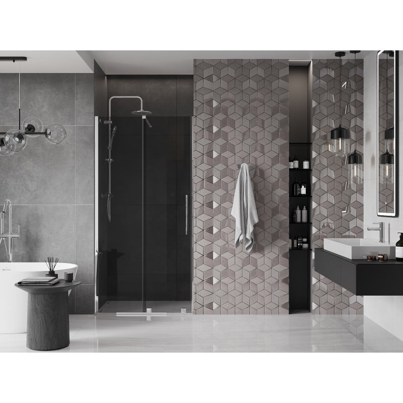 Mexen Velar sliding shower door 110 cm, graphite, chrome - 871-110-000-41-01