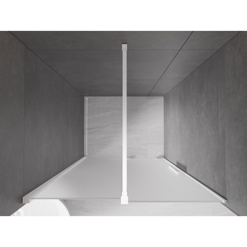 Mexen Velar 90 cm sliding shower doors, frosted, white - 871-090-000-31-20