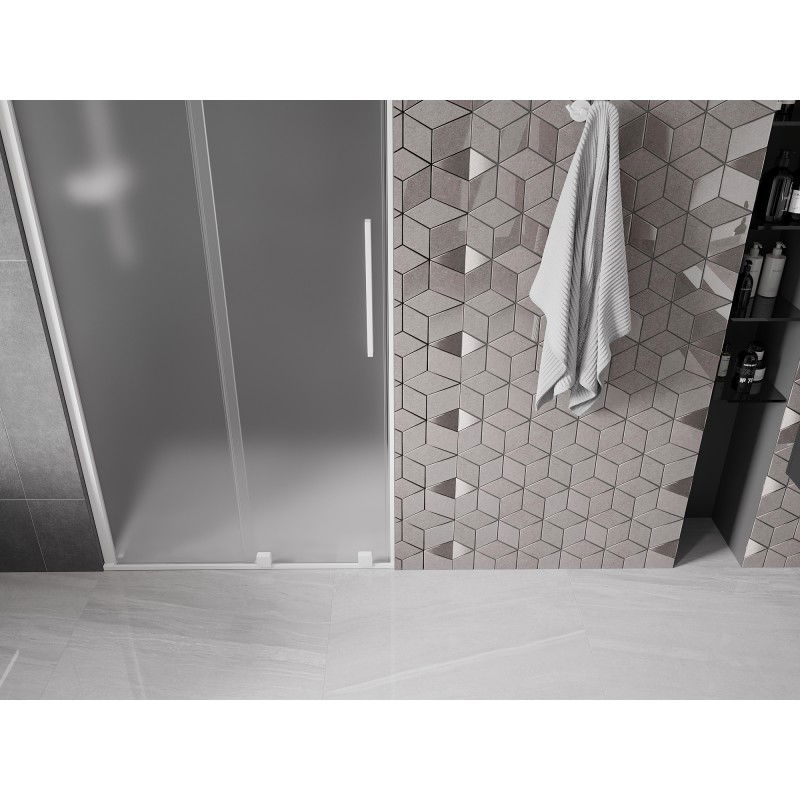 Mexen Velar puerta de ducha corredera 120 cm, escarcha, blanco - 871-120-000-31-20
