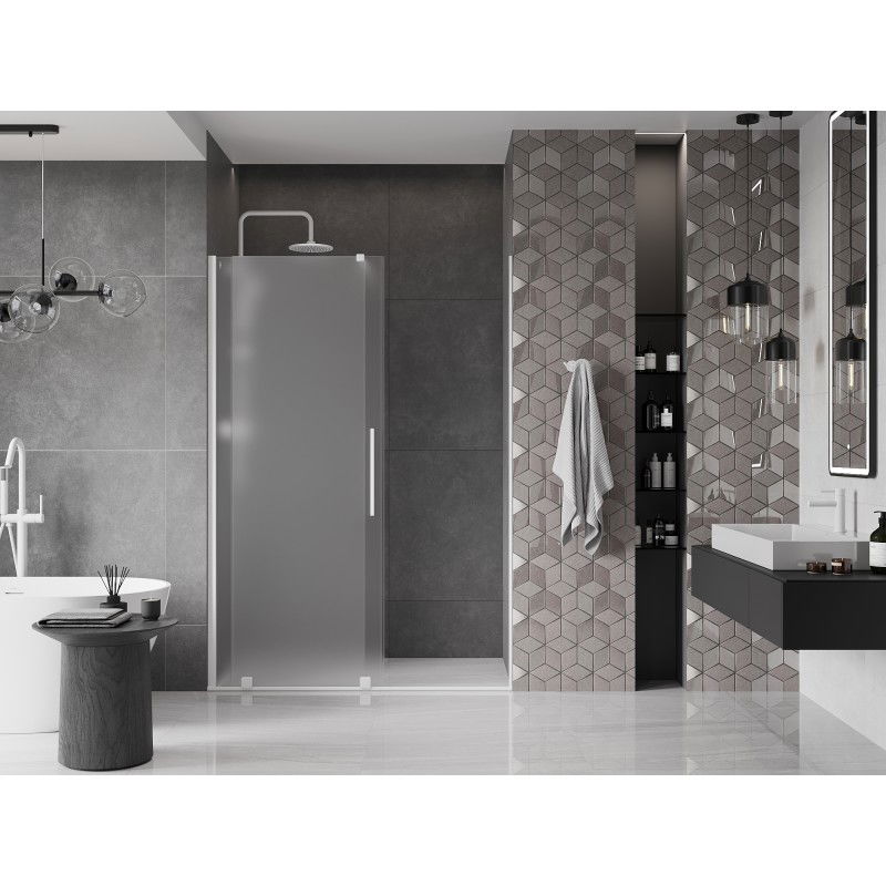 Mexen Velar drsna tuš vrata 160 cm, mat, bela - 871-160-000-31-20