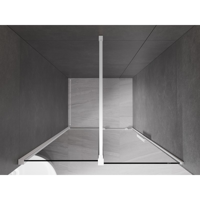 Mexen Velar drzwi prysznicowe rozsuwane 90 cm, grafit, białe - 871-090-000-41-20