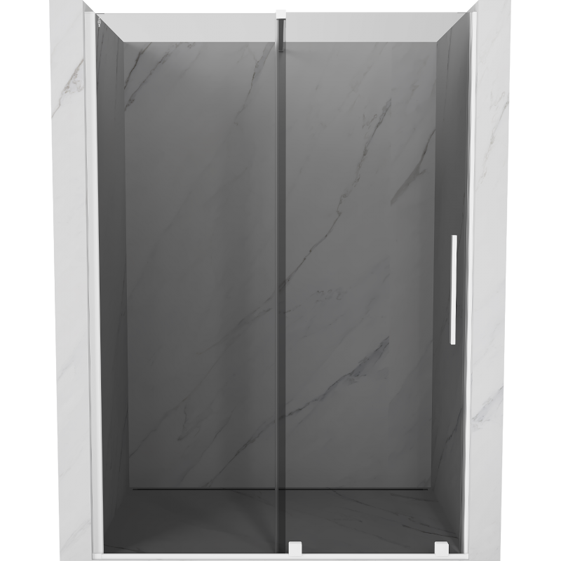 Mexen Velar puertas de ducha correderas 130 cm, grafito, blanco - 871-130-000-41-20