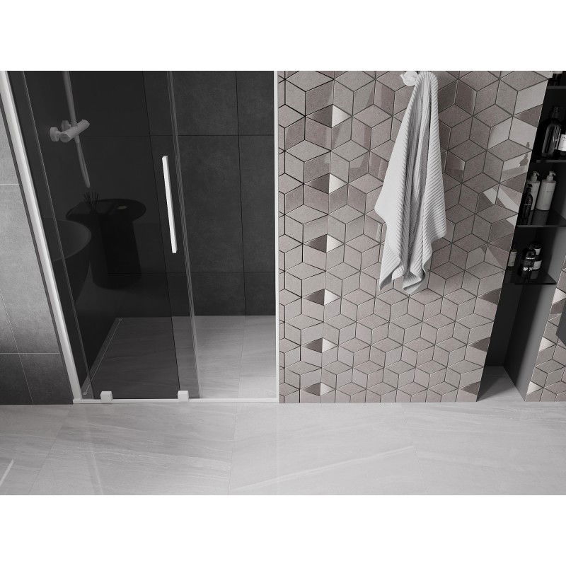 Mexen Velar drsna tuš vrata 100 cm, grafit, bela - 871-100-000-41-20