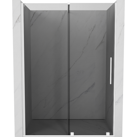 Mexen Velar drzwi prysznicowe rozsuwane 150 cm, grafit, białe - 871-150-000-41-20