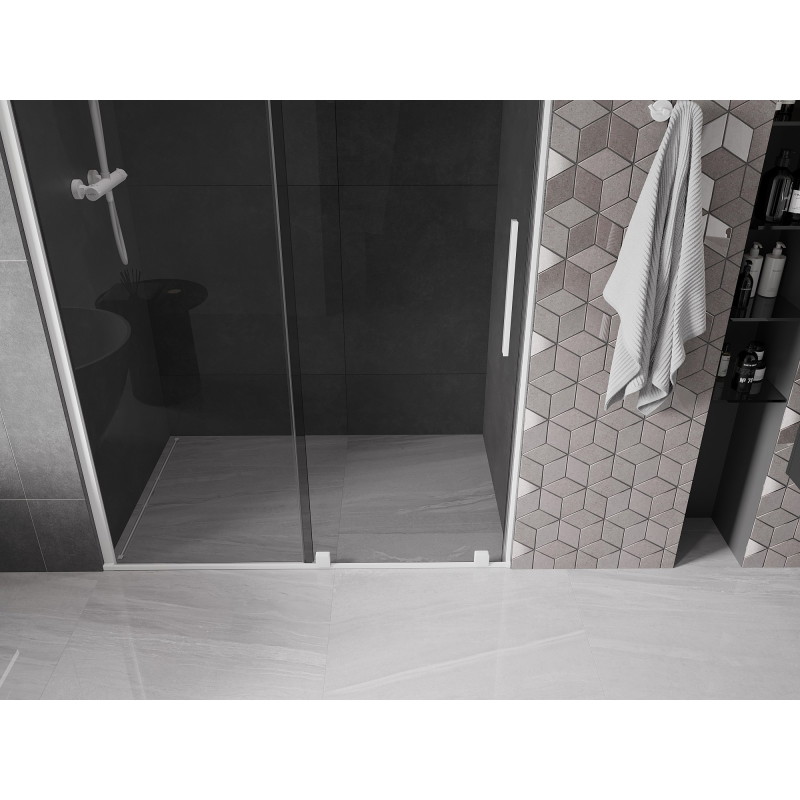Mexen Velar liuguksed duššiuks 160 cm, grafiit, valged - 871-160-000-41-20