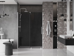 Mexen Velar sliding shower doors 160 cm, graphite, white - 871-160-000-41-20