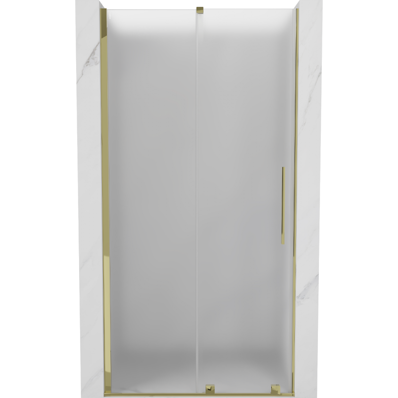 Mexen Velar Schiebetür Dusche 90 cm, Frost, Gold - 871-090-000-31-50