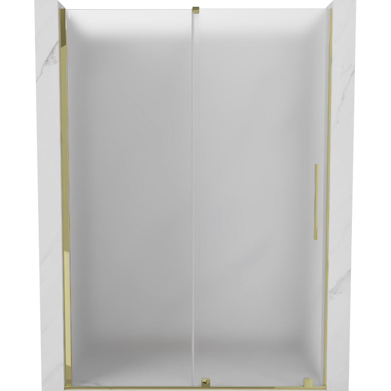 Mexen Velar Duschschiebetür 130 cm, mattiert, gold - 871-130-000-31-50