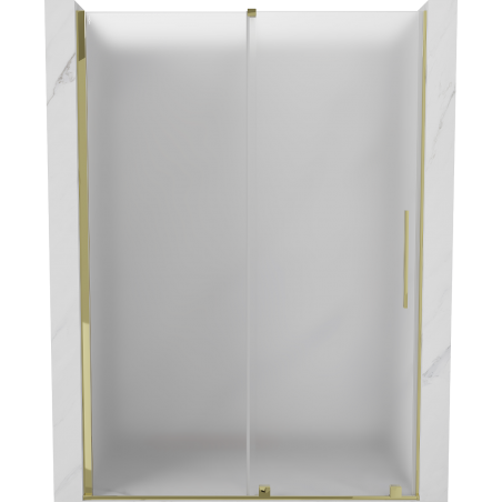 Mexen Velar Duschschiebetür 130 cm, mattiert, gold - 871-130-000-31-50