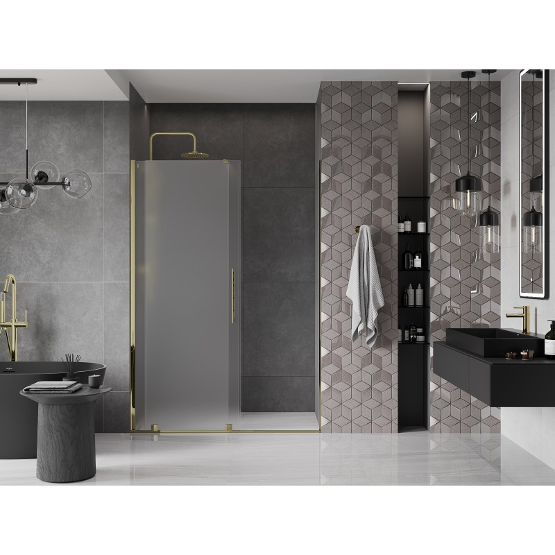 Mexen Velar drzwi prysznicowe rozsuwane 150 cm, szron, złote - 871-150-000-31-50
