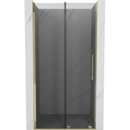 Mexen Velar sliding shower door 100 cm, graphite, gold - 871-100-000-41-50