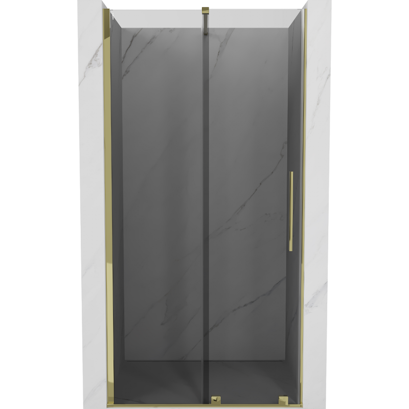 Mexen Velar drzwi prysznicowe rozsuwane 120 cm, grafit, złote - 871-120-000-41-50