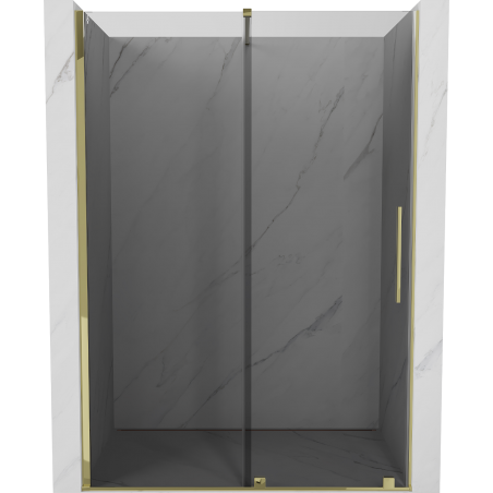 Mexen Velar Schiebetür-Duschwand 130 cm, Grafit, Gold - 871-130-000-41-50