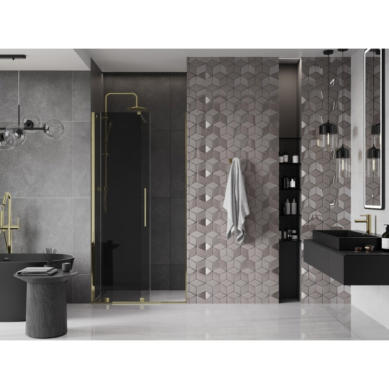 Mexen Velar lükand dušiuksed 90 cm, grafiit, kuldne - 871-090-000-41-50