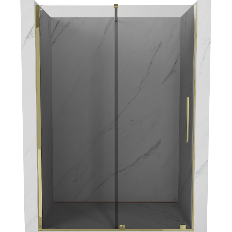 Mexen Velar sliding shower doors 150 cm, graphite, gold - 871-150-000-41-50