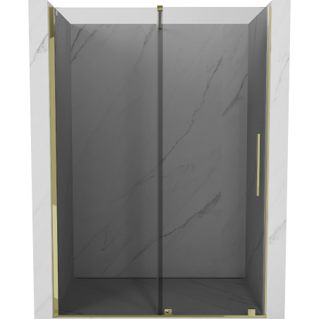 Mexen Velar drzwi prysznicowe rozsuwane 140 cm, grafit, złote - 871-140-000-41-50