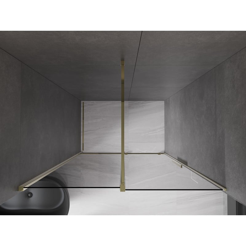 Mexen Velar sliding shower doors 150 cm, graphite, gold - 871-150-000-41-50