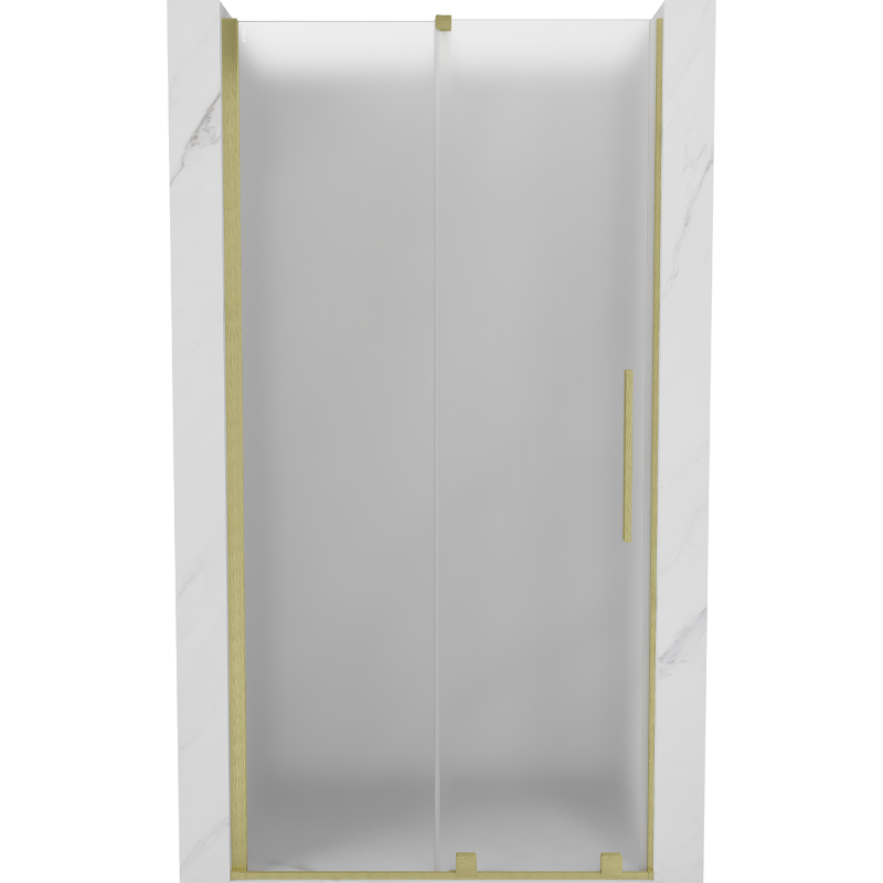 Mexen Velar Schiebetür Dusche 120 cm, Frost, Gold Gebürstet - 871-120-000-31-55