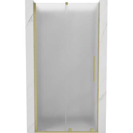 Mexen Velar drzwi prysznicowe rozsuwane 120 cm, szron, złote szczotkowane - 871-120-000-31-55