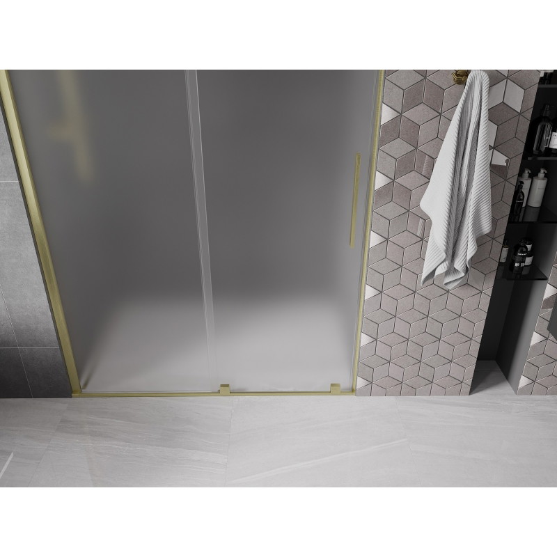 Mexen Velar lükanddušš uks 130 cm, härmatis, kuldne harjatud - 871-130-000-31-55