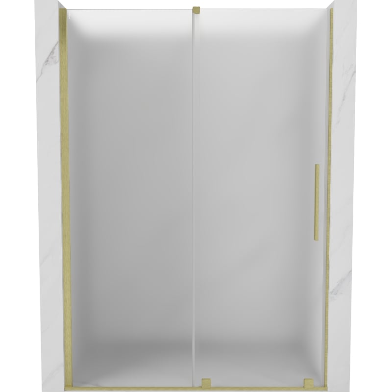 Mexen Velar sliding shower door 140 cm, frosted, brushed gold - 871-140-000-31-55