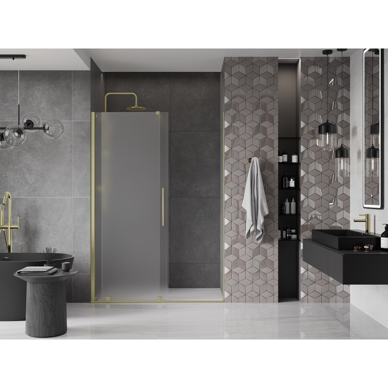 Mexen Velar lükanddušš uks 130 cm, härmatis, kuldne harjatud - 871-130-000-31-55