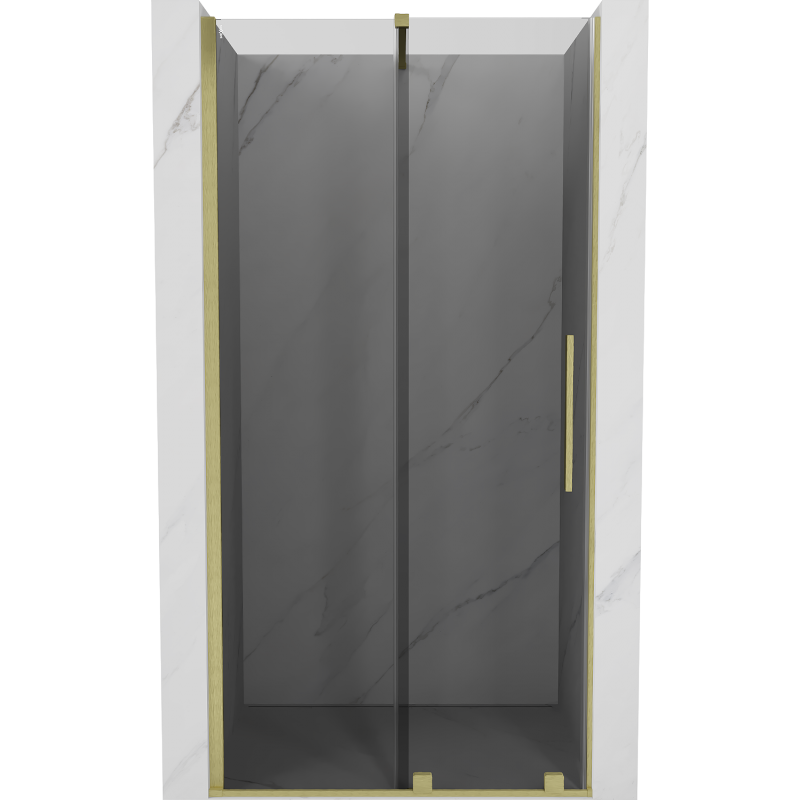 Mexen Velar Schiebetür Duschkabine 120 cm, Graphit, gebürstetes Gold - 871-120-000-41-55