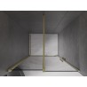 Mexen Velar Sliding Shower Door 90 cm, Graphite, Brushed Gold - 871-090-000-41-55